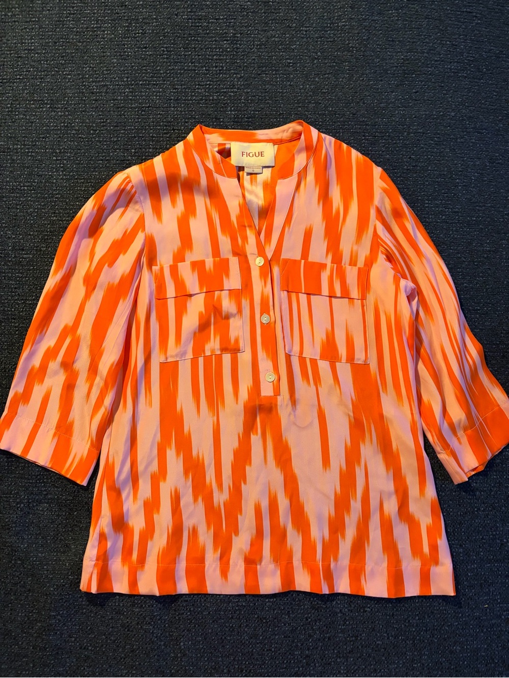 Figue Vega Top in Ikat Paradise Orange